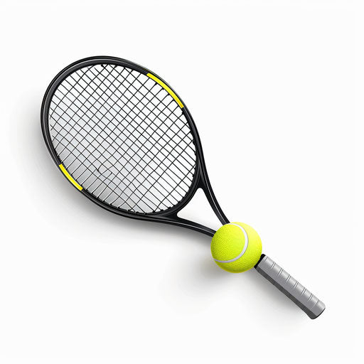 Realistic tennis clipart on white background with vibrant colors