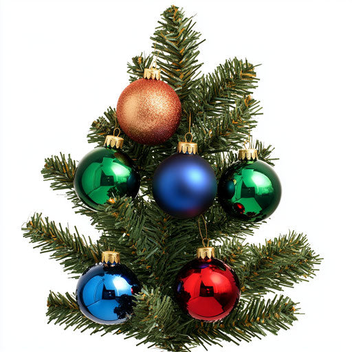 Realistic clipart of Christmas tree ornaments