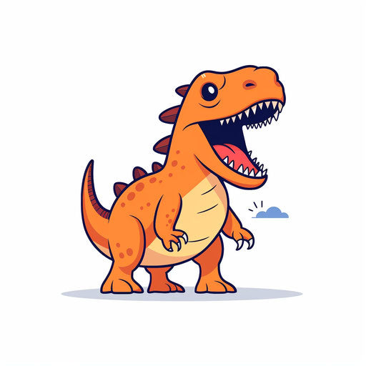 Minimalist style t rex clipart on white background