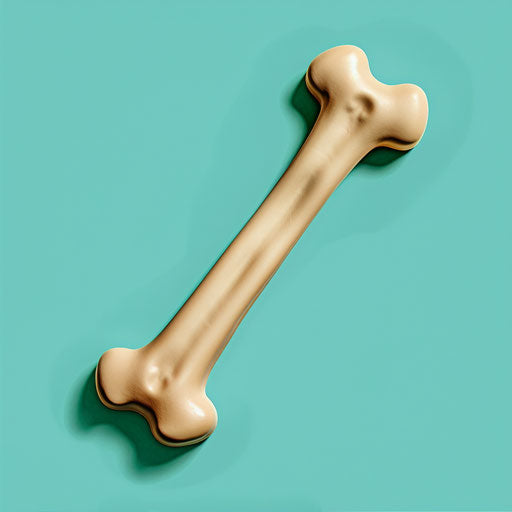 Realistic dog bone on flat turquoise background