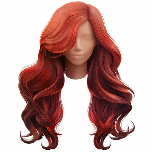 Realistic wig illustration with flat white background