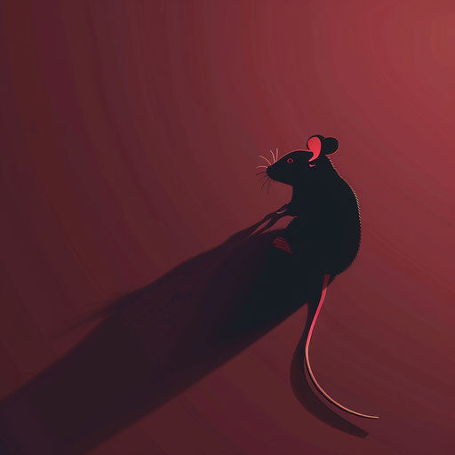 Flat maroon background with mouse clipart in photo realism