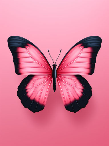 Arctic pink and black butterfly in animated GIF style