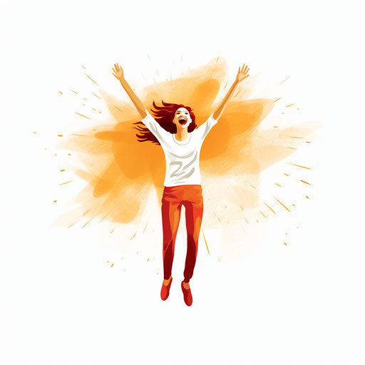 Joy in Minimalist style on white background