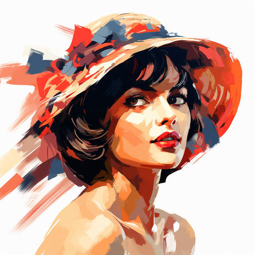 Retro clipart in the style of Impressionistic Art, on a white background