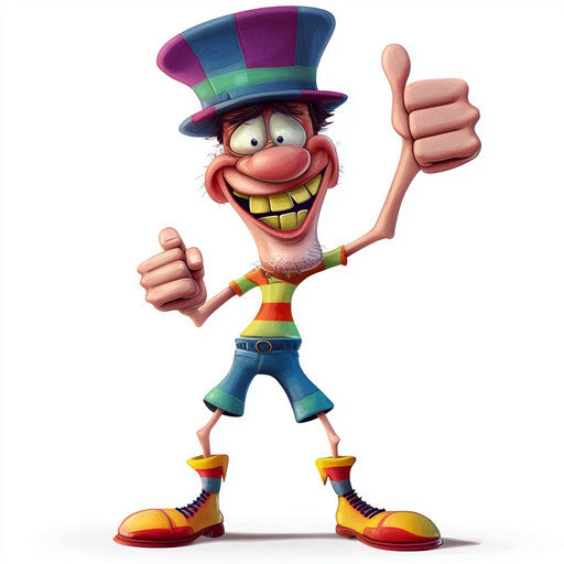 Humorous caricature of a cap with human characteristics