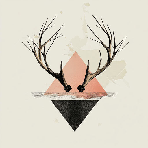 Deer antlers and geometric shapes for modern decor