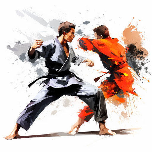 Training clipart in the style of Chiaroscuro Art, on a white background