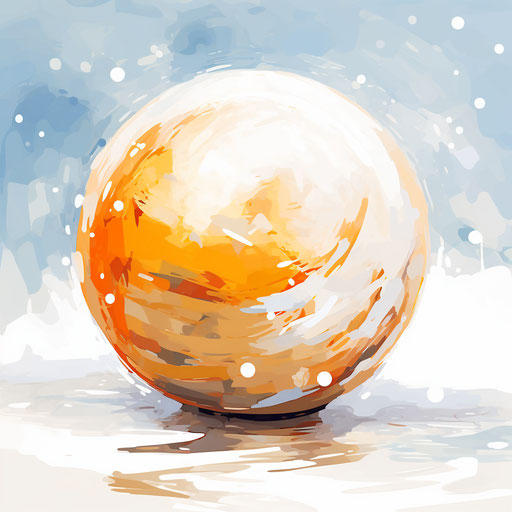 Snowball clipart in the style of Impressionistic Art, on white background