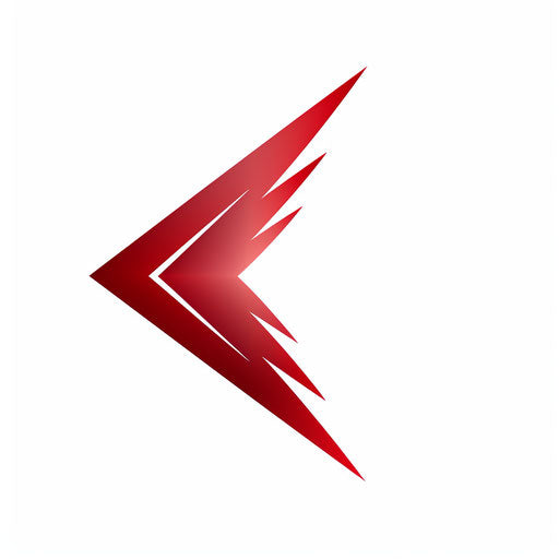 Minimalist red arrow on white background