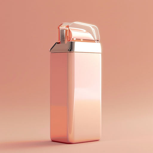 Realistic style lighter clipart on a flat pastel peach background