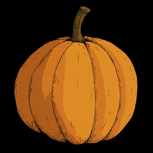 Stylized pumpkin against a black background