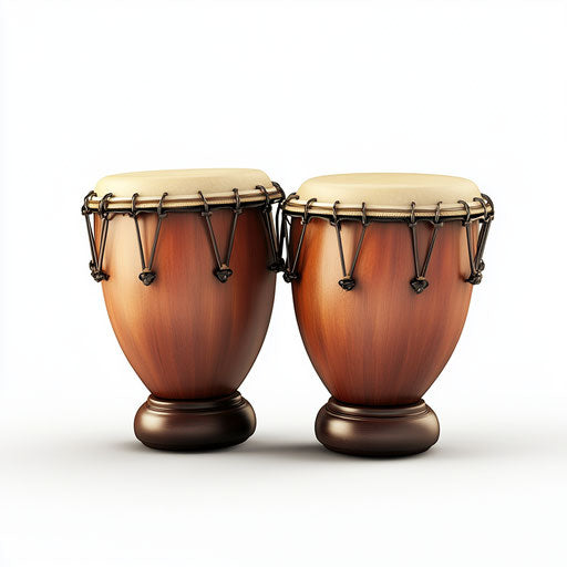 3D Bongo Drums on white realistic background