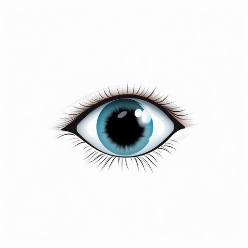 Cartoon eyes in Minimalist style on white background