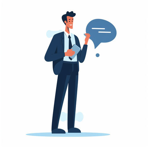 Minimalist speaking clipart on white background