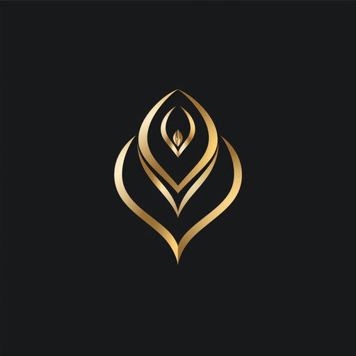 Luxury cool logo with gold accents on black background