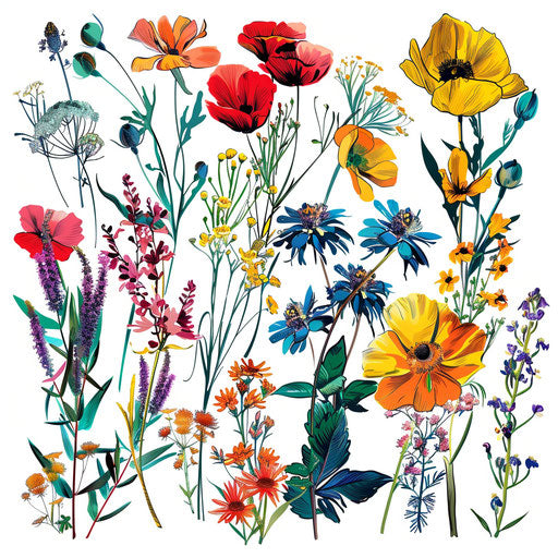 Detailed Wildflower Tattoo Kit