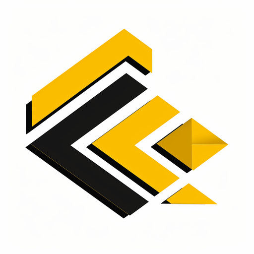 Bold construction logo with yellow and black color scheme on white background