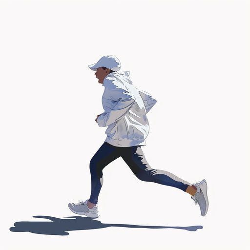 Photo realistic jogging clipart on flat white background