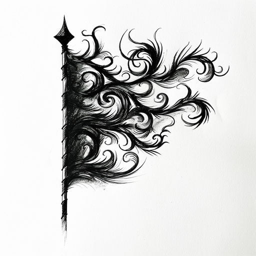 Black flag with elegant swirls