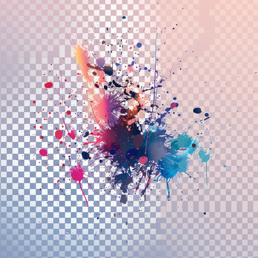 Realistic paint splatter with flat random background