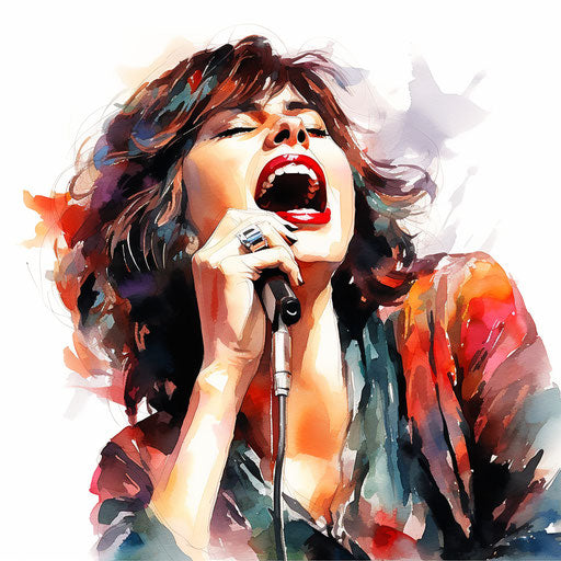 Karaoke clipart in the style of oil painting, on white background