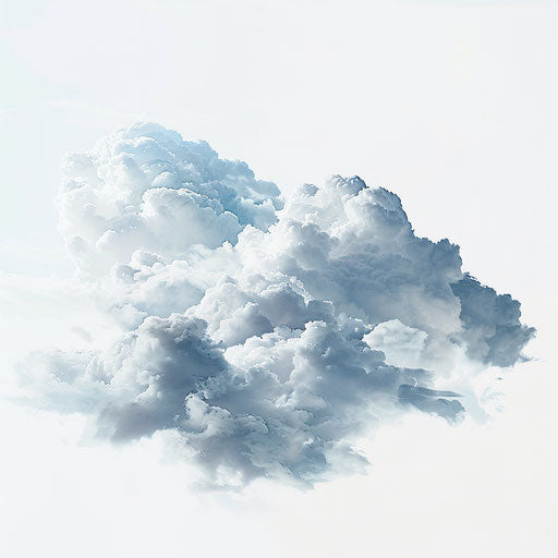 Realistic depiction of heaven on flat white backdrop