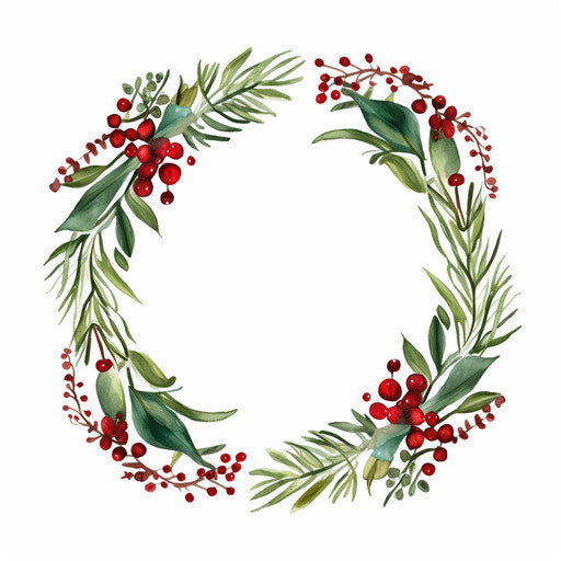 Christmas border clipart in Minimalist style, on white background
