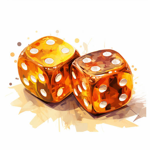 Dice illustration in the style of Oil painting, on a white background