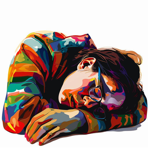 Fatigue clipart in realistic style with flat white background