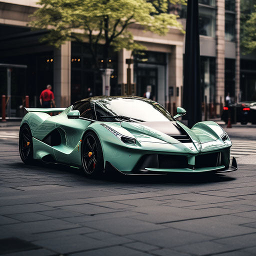 The classic Seafoam green Ferrari