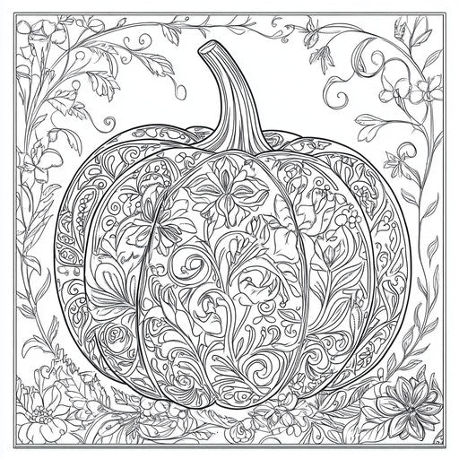Halloween pumpkin with intricate floral designs