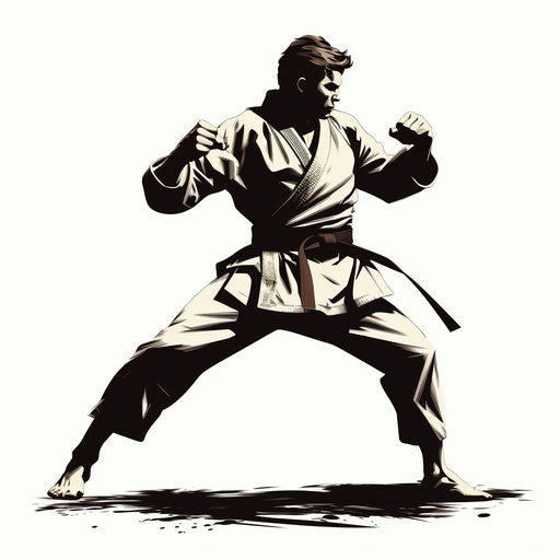 Karate clipart in the style of Chiaroscuro Art