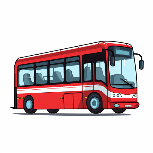 Minimalist bus illustration on white background