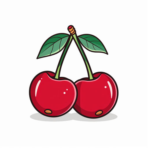 Minimalist cherry illustration on white background