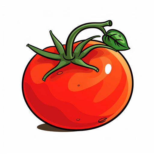 Minimalist tomato clipart on white background