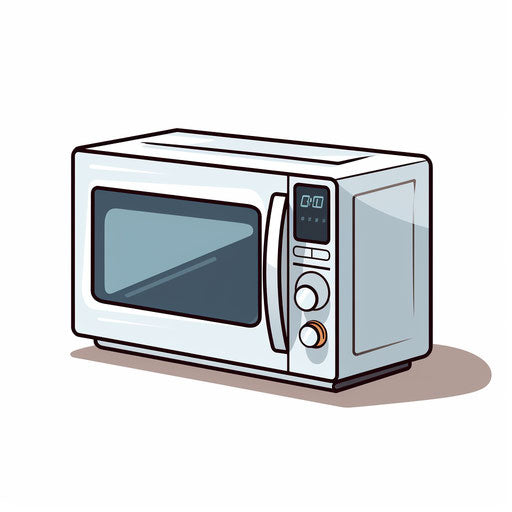 Minimalist style microwave illustration on white background