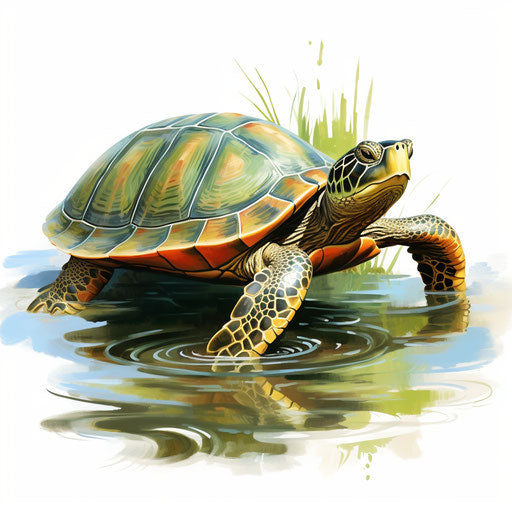 Turtle art in the style of oil painting