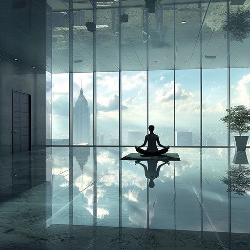 Professional meditation in a peaceful office corner