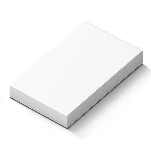 3D rectangle with photo realistic style on flat white background