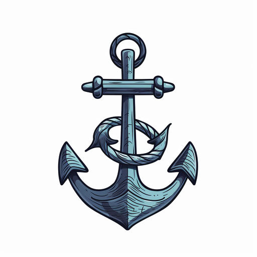 Anchor clipart in Minimalist style, on white background