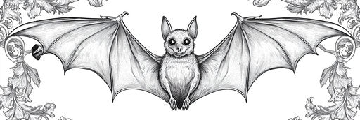 Very simple bat coloring book page