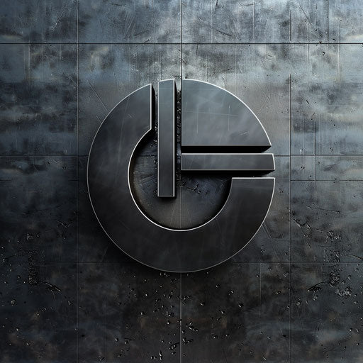 Sleek modern plumbing logo on metallic background