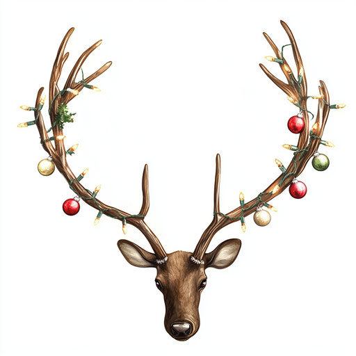 Christmas lights on clip art deer antlers