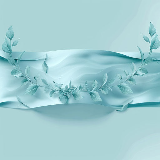 Realistic PNG banner clipart on flat, serene aqua background