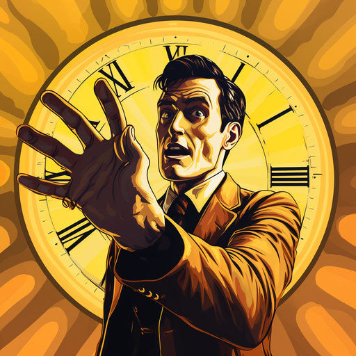 Icon points time with raw emotions