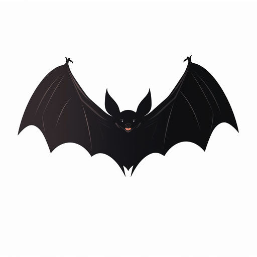 Minimalist-style bat on white background