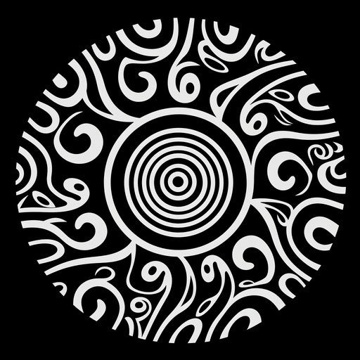 Black and white spiral, native Australian style, Tonga art