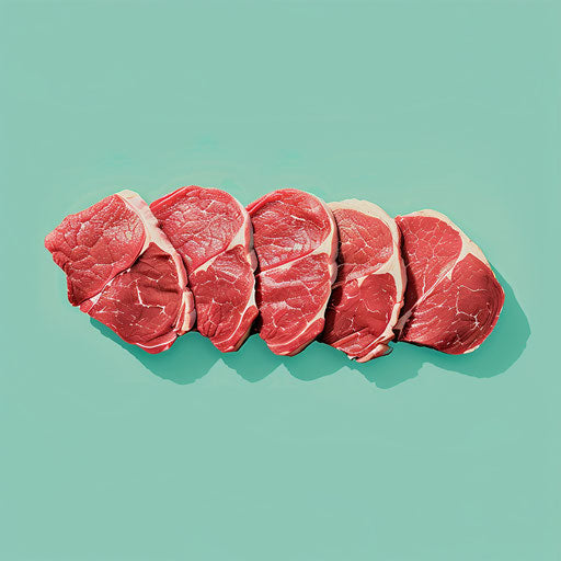 Realistic meat clipart on a flat, serene aqua background