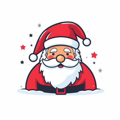 Minimalist-style secret santa clip art on white background